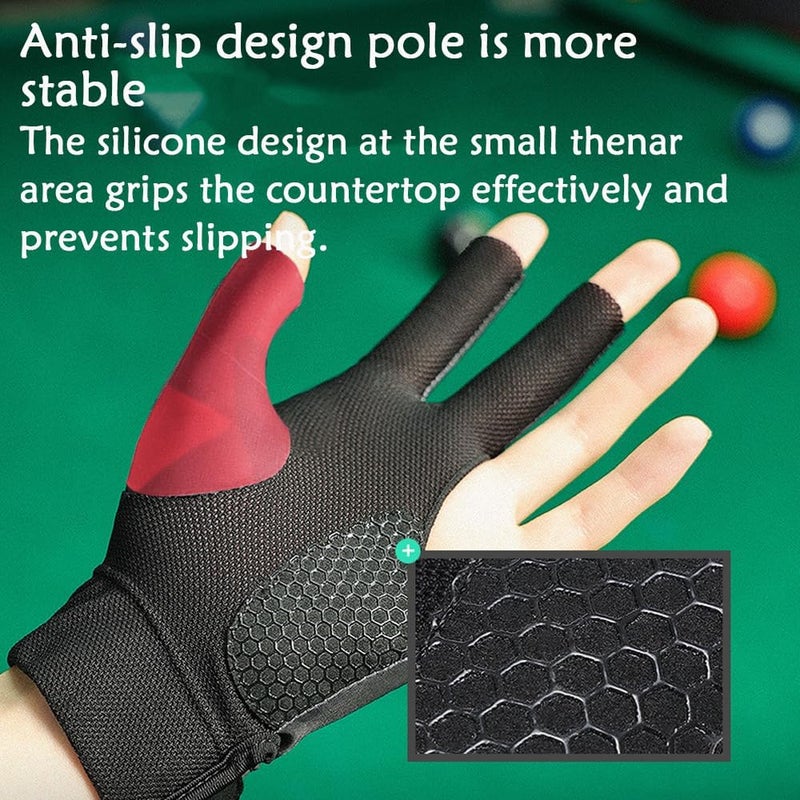 Wnddle Pool Glove Left Hand, Billiard Pool Gloves for Left Hand 3 Finger, Snooker Cue Sport Glove Popular Sizes for Men & Women - Image 4